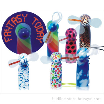 5509 colored Handle Mini Fan with LED Message